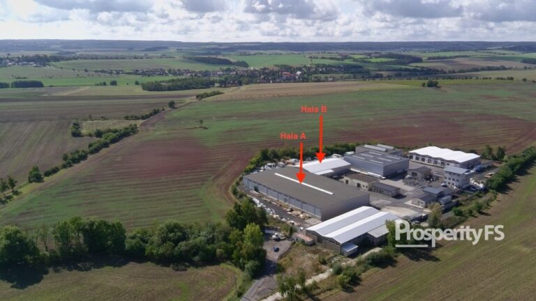 Pronájem skladových hal – haly A + B, Lotouš u Slaného (cca 5&nbsp;400&nbsp;m²)